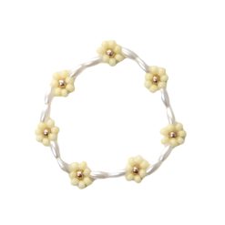 LOVEissue bracelet daisy elastic pearls sunshine