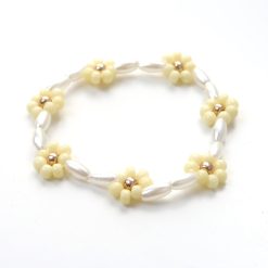 LOVEissue_bracelet_daisy_elastic_pearls_shunshine